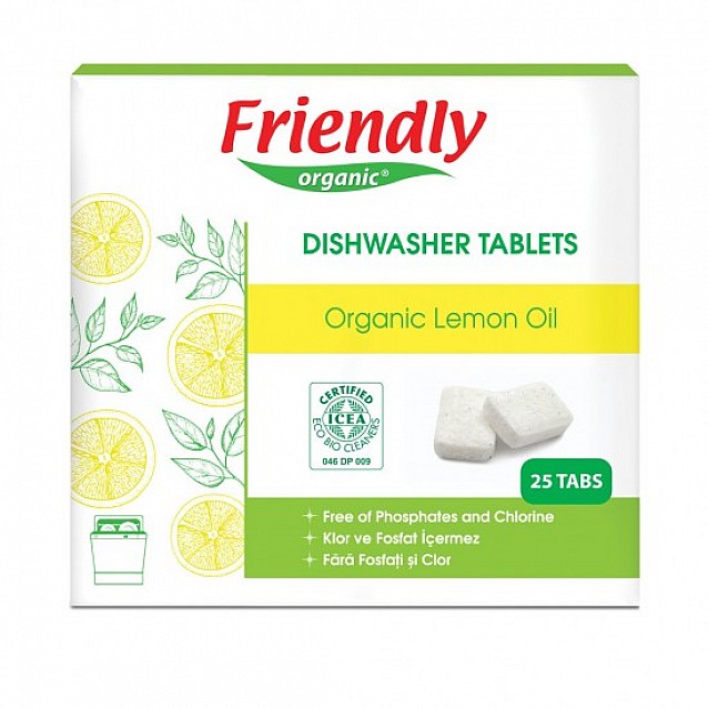 Таблетки за съдомиялна FRIENDLY ORGANIC лимон 25 бр.