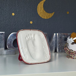Кутия за бебешки отпечатък BABY ART Hello Baby Вишнева основа