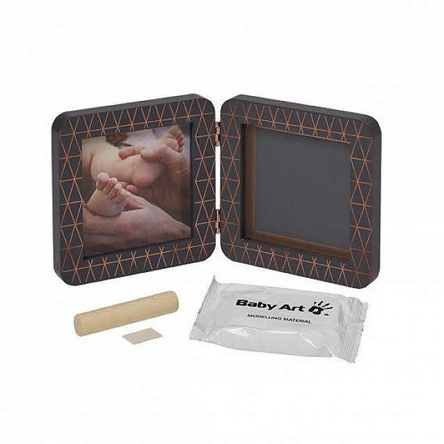 Квадратна рамка за отпечатък и снимка BABY ART My Baby Touch Dark Grey Copper - 7