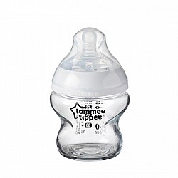 Шише за хранене TOMMEE TIPPEE Easy-Vent 150 МЛ 0М+ съклено прозрачно