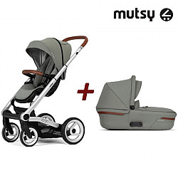 Промо комплект MUTSY шаси Icon Standard (Червена Дръжка) + кош за новородено + седалка Icon VISION Jade Green