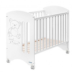 Комплект бебешка кошара Sweet Bear + скрин с четири чекмеджета, вана и повивалник + чекмедже за легло MICUNA