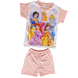Детска пижама Принцеси светлорозова