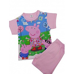 Детска пижама Peppa Pig розова памучна