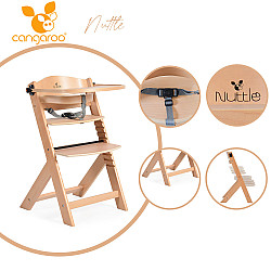Дървено столче за хранене CANGAROO Nuttle  2в1 натурално