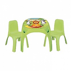 Детска маса с два столчета PILSAN King зелена