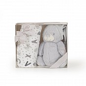 Бебешко одеяло CANGAROO Grey bear + играчка