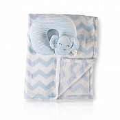 Бебешко одеяло с възглавница CANGAROO Sammy 90/75 см синьо