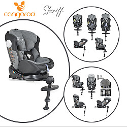 Столче за кола CANGAROO Sheriff (0-36 кг) сиво ISOFIX