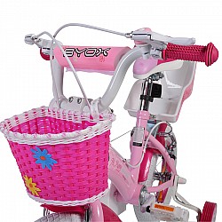 Кош за детско колело BYOX розов с цветя