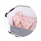 Бебешки спален комплект за мини кошара CHIPOLINO розови пеперуди