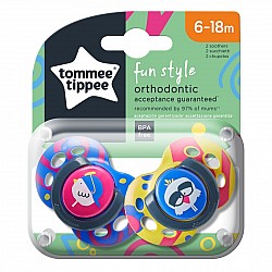 Ортодонтични залъгалки Tommee Tippee Fun Style 0М+ Куче-Пиле 2 бр.