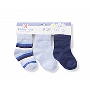 Бебешки чорапи KIKKABOO Stripes 12-24 месеца тъмносини памучни