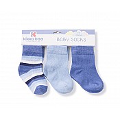 Бебешки чорапи KIKKABOO Stripes 12-24 месеца светлосини памучни