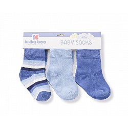 Бебешки чорапи KIKKABOO Stripes 12-24 месеца светлосини памучни