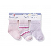 Бебешки чорапи KIKKABOO Stripes 12-24 месеца лилави памучни