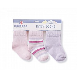 Бебешки чорапи KIKKABOO Stripes 12-24 месеца лилави памучни