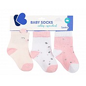 Бебешки чорапи с 3D уши KIKKABOO Bear with me 0-6М. розови