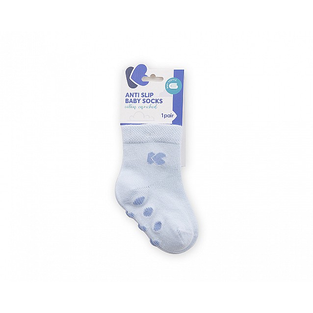Бебешки чорапи против подхлъзване KIKKABOO 2-3 г. светлосини памучни
