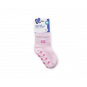 Бебешки чорапи против подхлъзване KIKKABOO 0-6 месеца светлорозови памучни