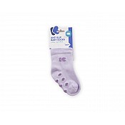 Бебешки чорапи против подхлъзване KIKKABOO 0-6 месеца лилави памучни