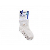 Бебешки чорапи против подхлъзване KIKKABOO 0-6 месеца бели памучни