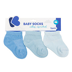 Бебешки чорапи-терлички KIKKABOO Solid 0-6 месеца сини памучни