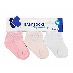 Бебешки чорапи-терлички KIKKABOO Solid 12-24 месеца розови памучни
