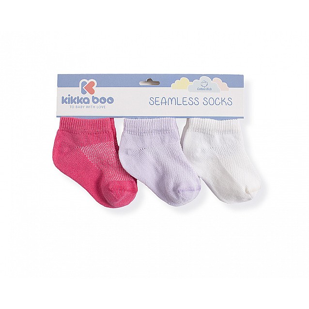 Бебешки чорапи-терлички KIKKABOO Solid 12-24 месеца лилави памучни