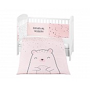 Бебешки спален комплект KIKKABOO Bear with me Pink 2 части 60/120 см