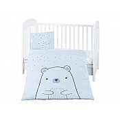 Бебешки спален комплект KIKKABOO Bear with me Blue 3 части 70/140