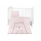 Бебешки спален комплект KIKKABOO Bear with me Pink 3 части 70/140