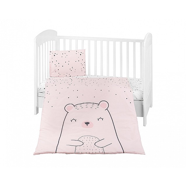 Бебешки спален комплект KIKKABOO Bear with me Pink 5 части 70/140