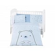 Бебешки спален комплект KIKKABOO Bear with me Blue 6 части 60/120 см