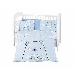Бебешки спален комплект KIKKABOO Bear with me Blue 6 части 60/120 см