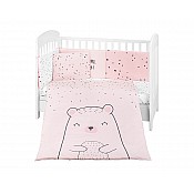 Бебешки спален комплект KIKKABOO Bear with me Pink 6 части 60/120 см
