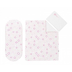 Бебешки спален комплект за количка KIKKABOO Pink Circles 6 части