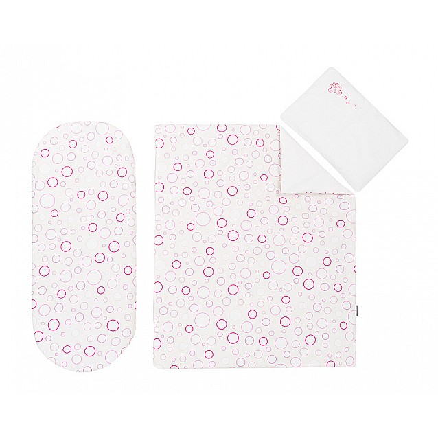 Бебешки спален комплект за количка KIKKABOO Pink Circles 6 части - 2