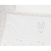 Бебешки спален комплект за мини-кошара KIKKABOO Rabbits in Love 5 части