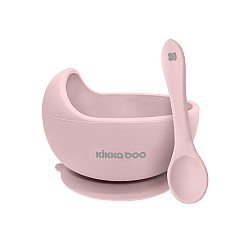 Силиконова купа с лъжица KIKKABOO Yummy Pink