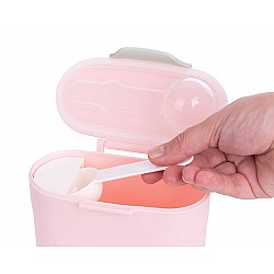 Кутия за съхранение на сухо мляко KIKKABOO 130 гр розова + лъжичка