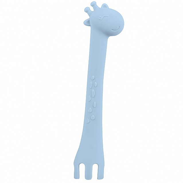 Силиконова лъжичка KIKKABOO Giraffe синя - 2