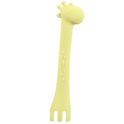 Силиконова лъжичка KIKKABOO Giraffe жълта