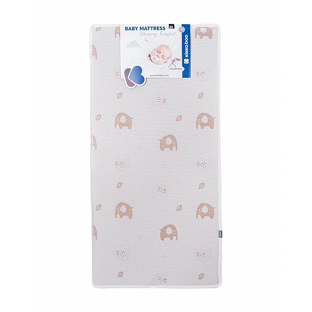 Бебешки матрак KIKKABOO Memory Comfort 60/120/12 см Elephants Pink - 2