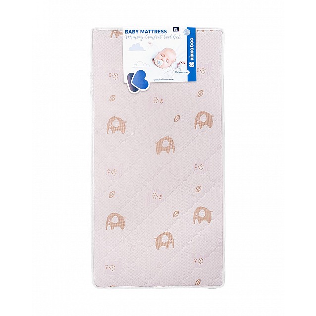 Бебешки матрак KIKKABOO Memory Comfort Cool Gel 70/140/12 см Elephants Pink - 2