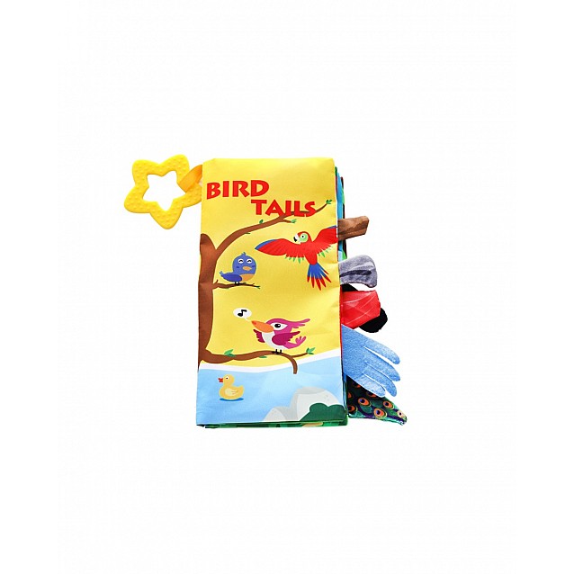Образователна текстилна книжка KIKKABOO с чесалка Bird tails