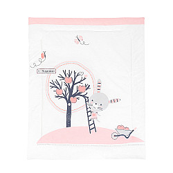 Олекотено бебешко одеяло KIKKABOO Pink Bunny 90/110 см ранфорс