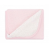 Плетено памучно одеяло KIKKABOO Dream Big Pink + шерпа
