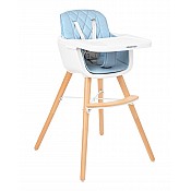 Столче за хранене KIKKABOO Woody синьо дървено