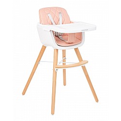 Столче за хранене KIKKABOO Woody розово дървено